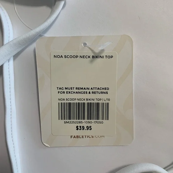NEW Fabletics Noa Scoop bikini Top and bottom in White Size: L (10) - Picture 6 of 11